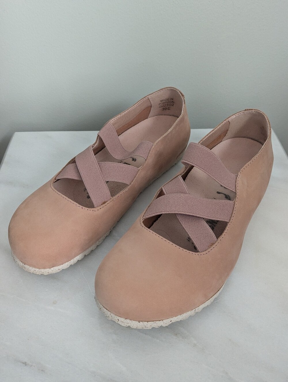 Birkenstock Santa Ana Ballet Flats Nubuck Leather Blush 39